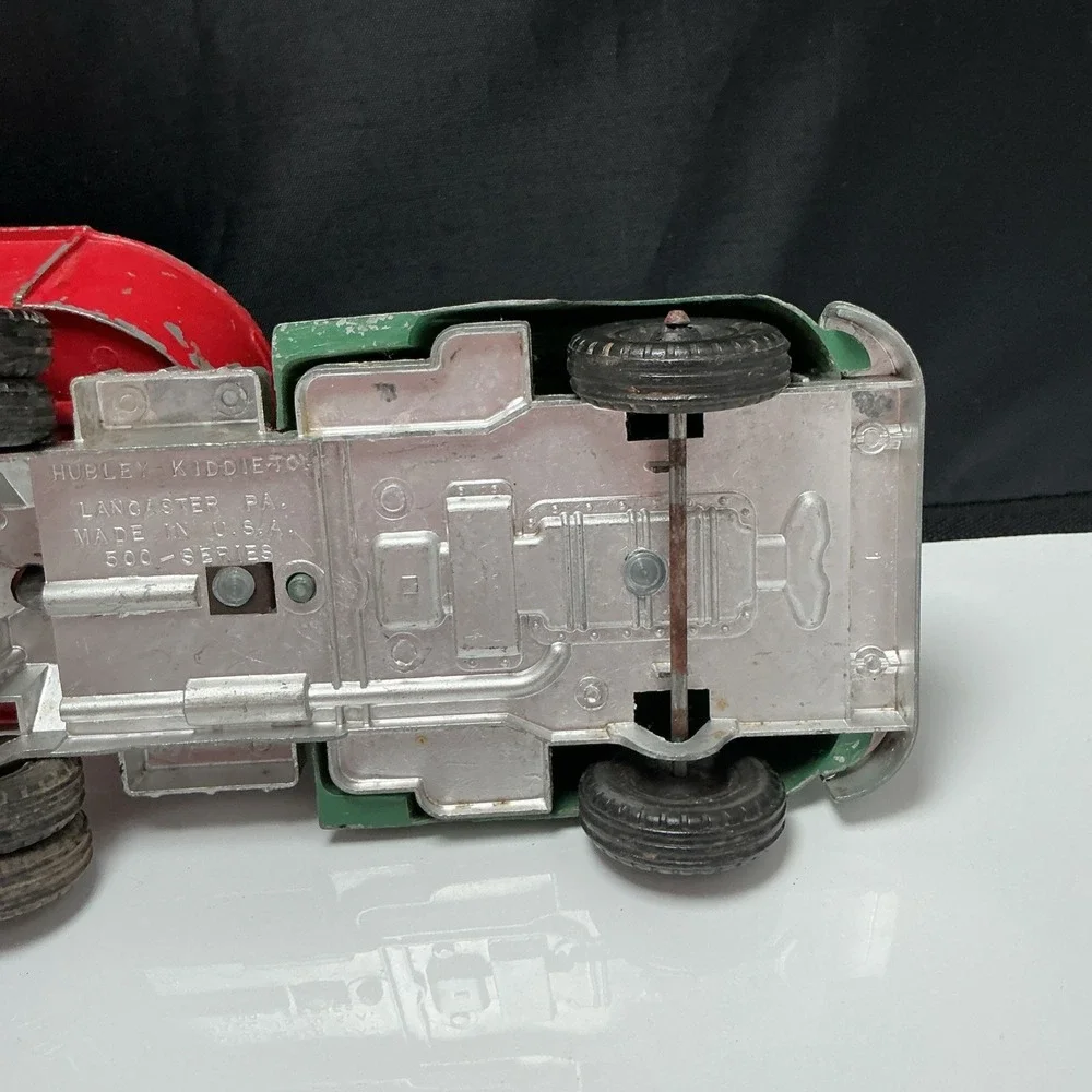 Hubley‎  Semi Dump Trailer Geen/Red Vintage Toy Truck 16 Inches Long